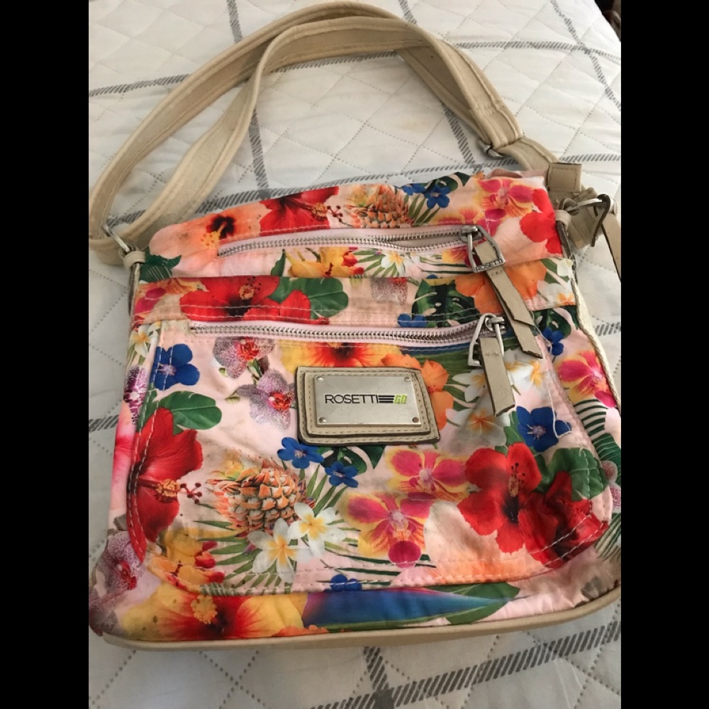 Rosetti cross body purse with flowers